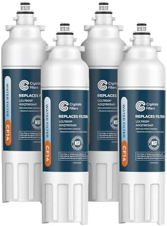 crystala filters lt800p refrigerator water filter compatible with lt800p adq73613401 adq73613402 adq73613408 adq75795104 kenmore 9490 46 9490 lsxs26326s lmxc23746s lmxc23746d pack of 4