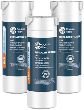 crystala filters xwf water filter compatible with ge xwf refrigerator water filter 3 pack not xwfe